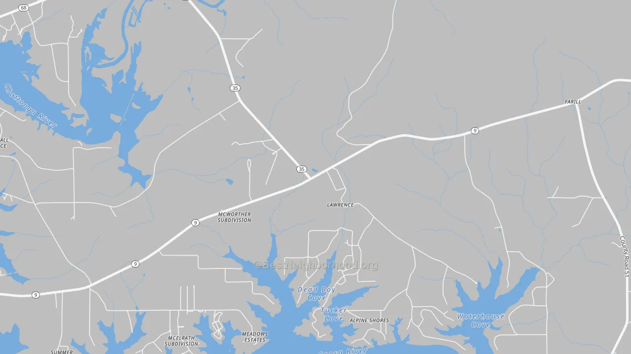 Transit Grade map of Lawrence, AL
