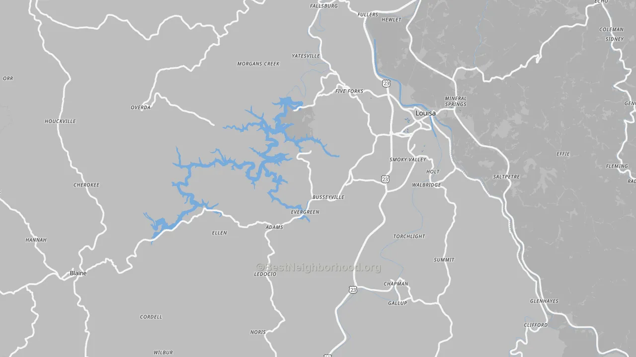 Transit Grade map of Lawrence County, KY