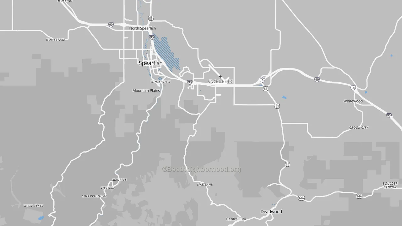 Transit Grade map of Lawrence County, SD