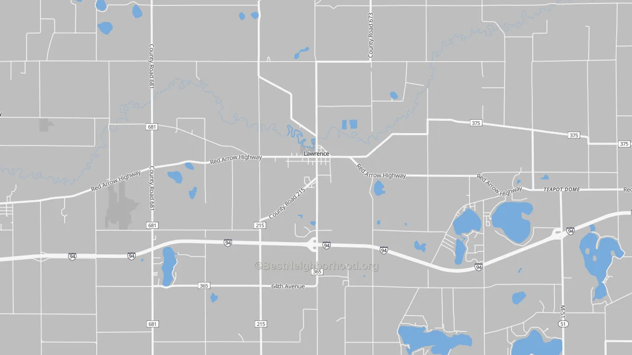 Transit Grade map of Lawrence, MI