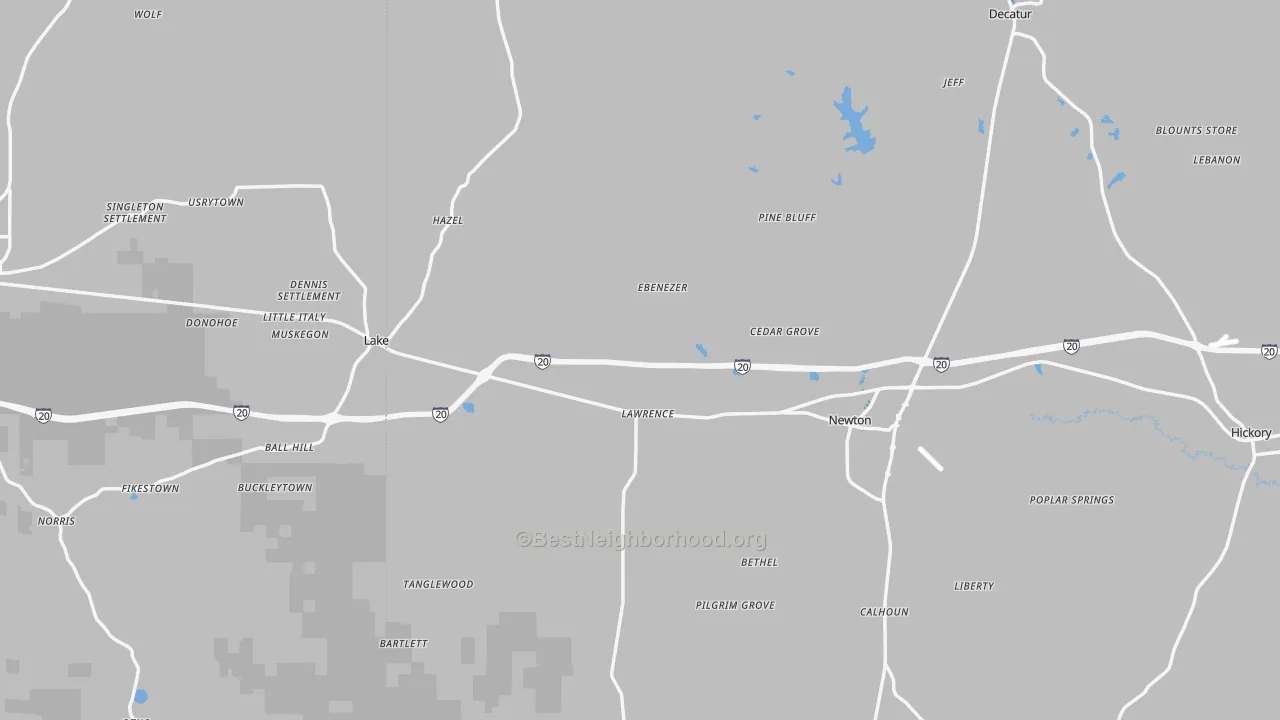 Transit Grade map of Lawrence, MS