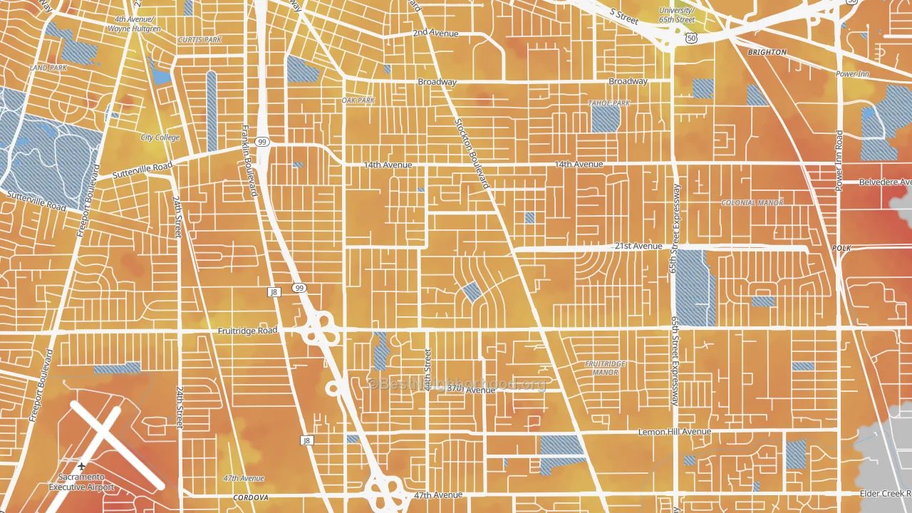 Transit Grade map of Lawrence Park, Sacramento, CA