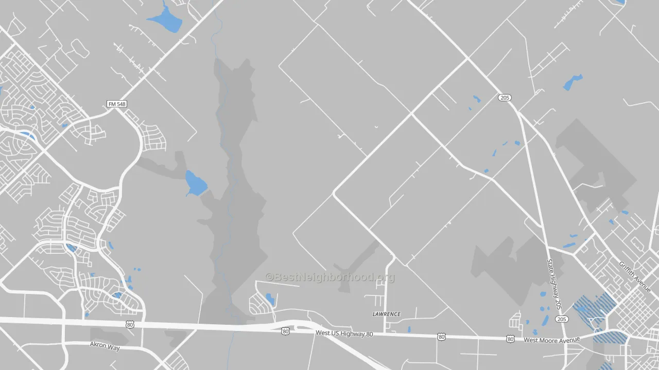 Transit Grade map of Lawrence, TX