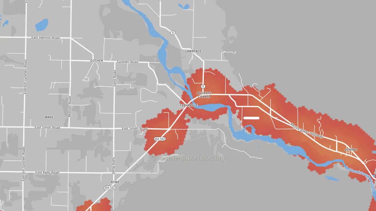 Transit Grade map of Lawrence, WA