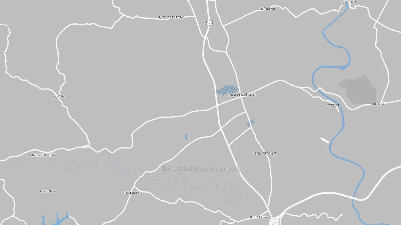 Transit Grade map of Lawrenceburg, KY