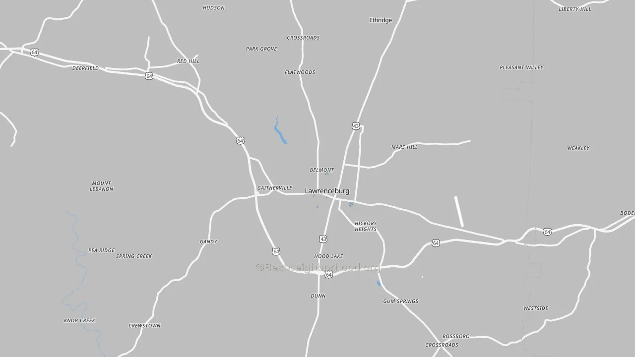 Transit Grade map of Lawrenceburg, TN