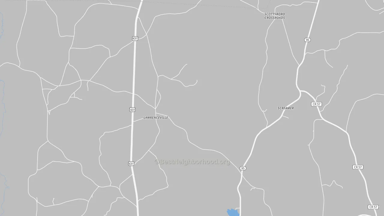 Transit Grade map of Lawrenceville, AL