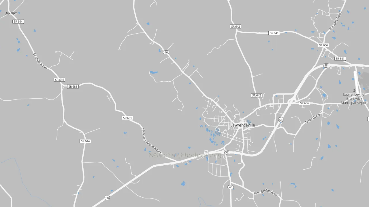 Transit Grade map of Lawrenceville Hills, VA
