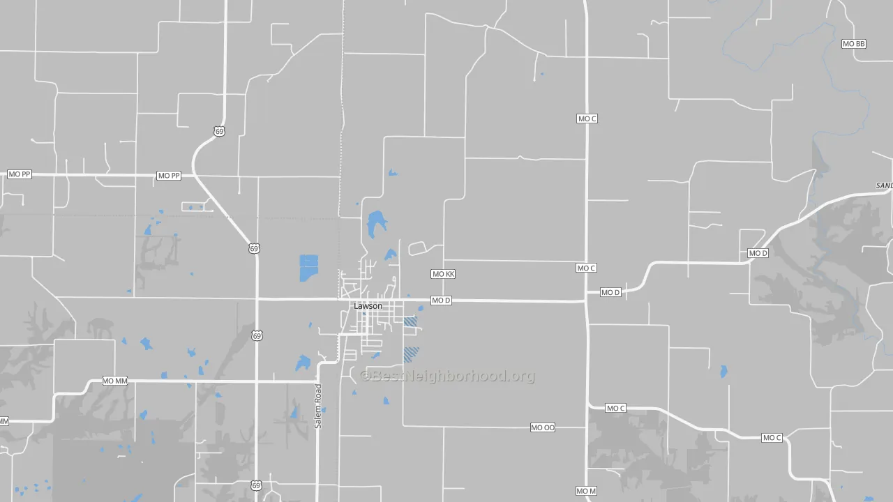 Transit Grade map of Lawson, MO