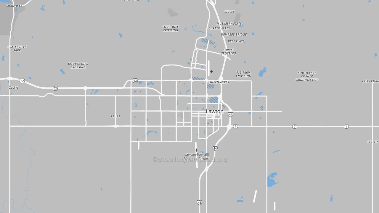 Transit Grade map of Lawton, OK