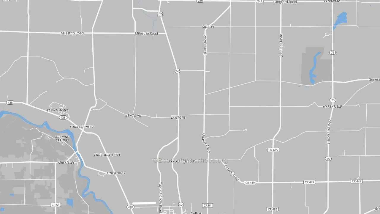 Transit Grade map of Lawtons, NY
