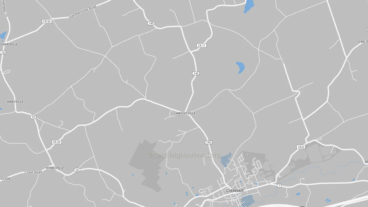 Transit Grade map of Lawyersville, NY