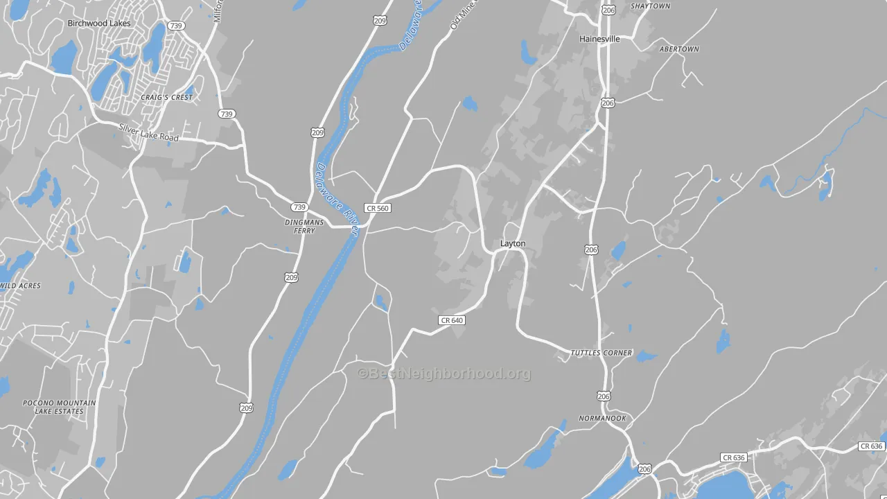 Transit Grade map of Layton, NJ