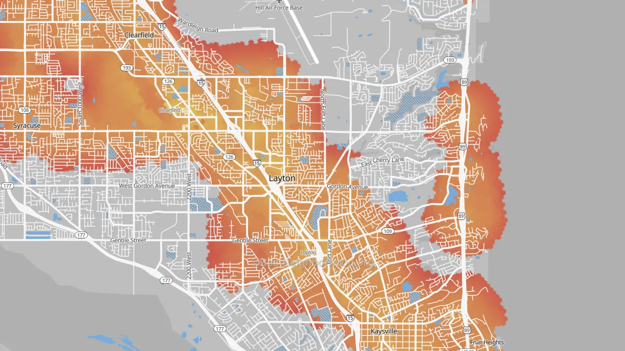 Transit Grade map of Layton, UT