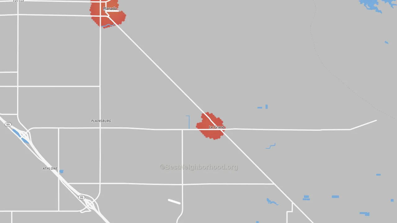 Transit Grade map of Le Grand, CA