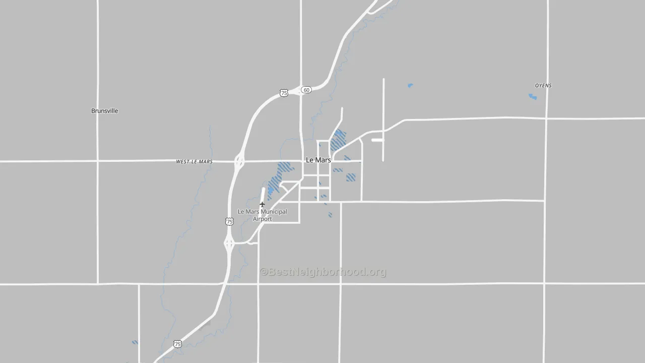 Transit Grade map of Le Mars, IA