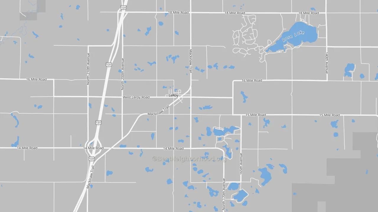 Transit Grade map of Le Roy, MI