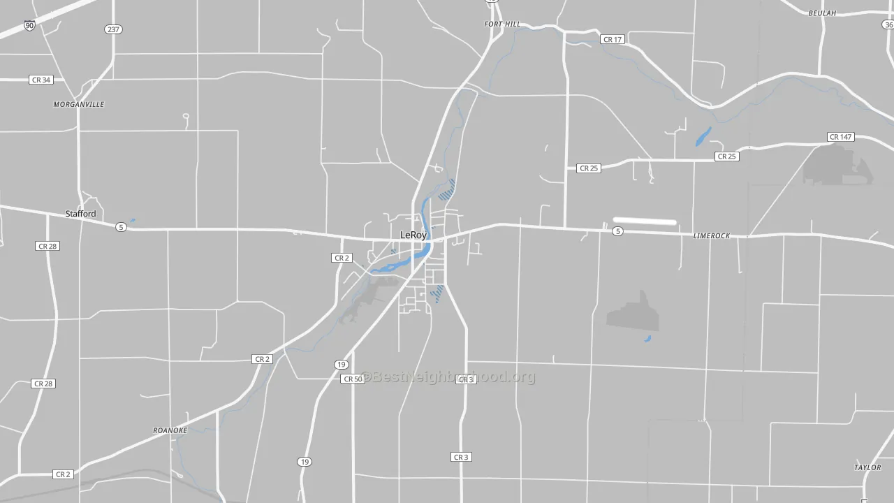 Transit Grade map of Le Roy, NY
