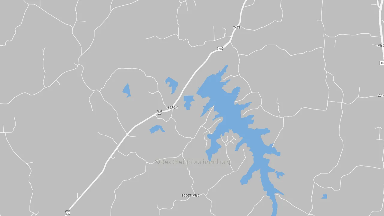 Transit Grade map of Leach, TN