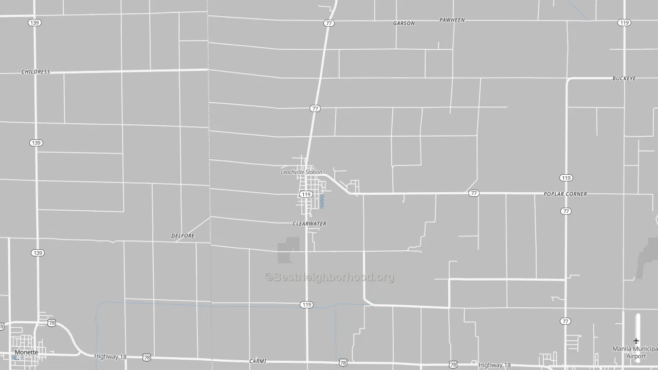 Transit Grade map of Leachville, AR