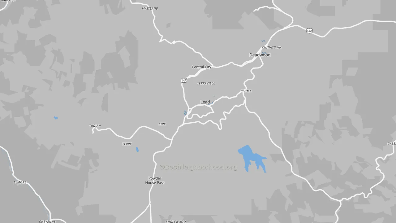 Transit Grade map of Lead, SD