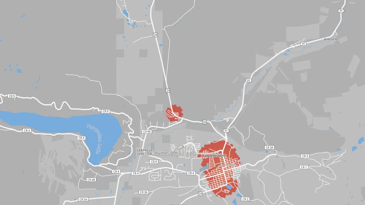 Transit Grade map of Leadville North, CO