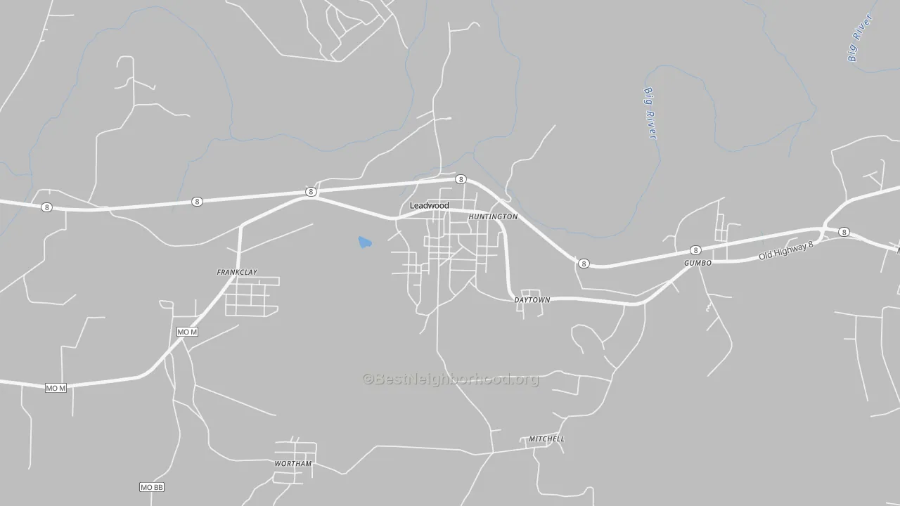 Transit Grade map of Leadwood, MO