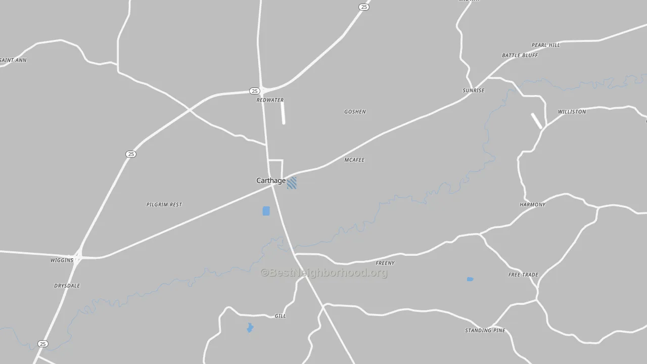 Transit Grade map of Leake County, MS