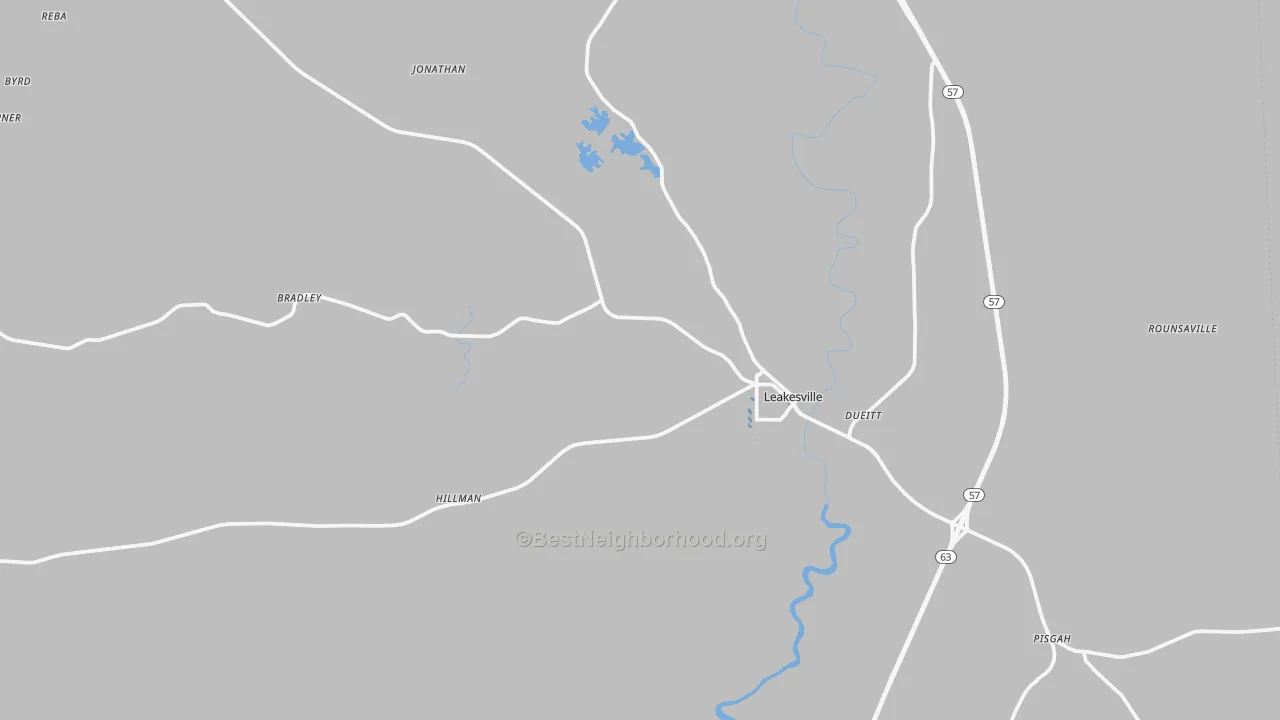 Transit Grade map of Leakesville, MS