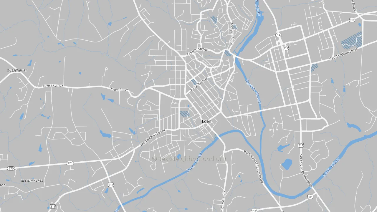 Transit Grade map of Leaksville, Eden, NC
