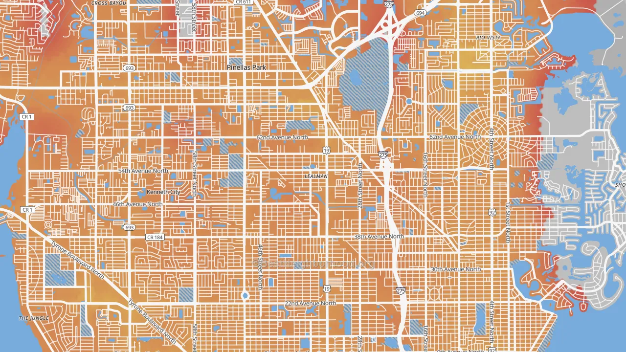 Transit Grade map of Lealman, FL