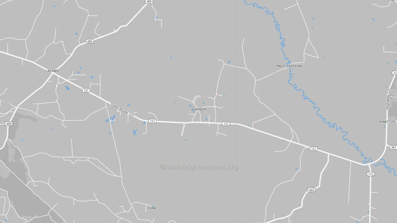 Transit Grade map of Leander, LA
