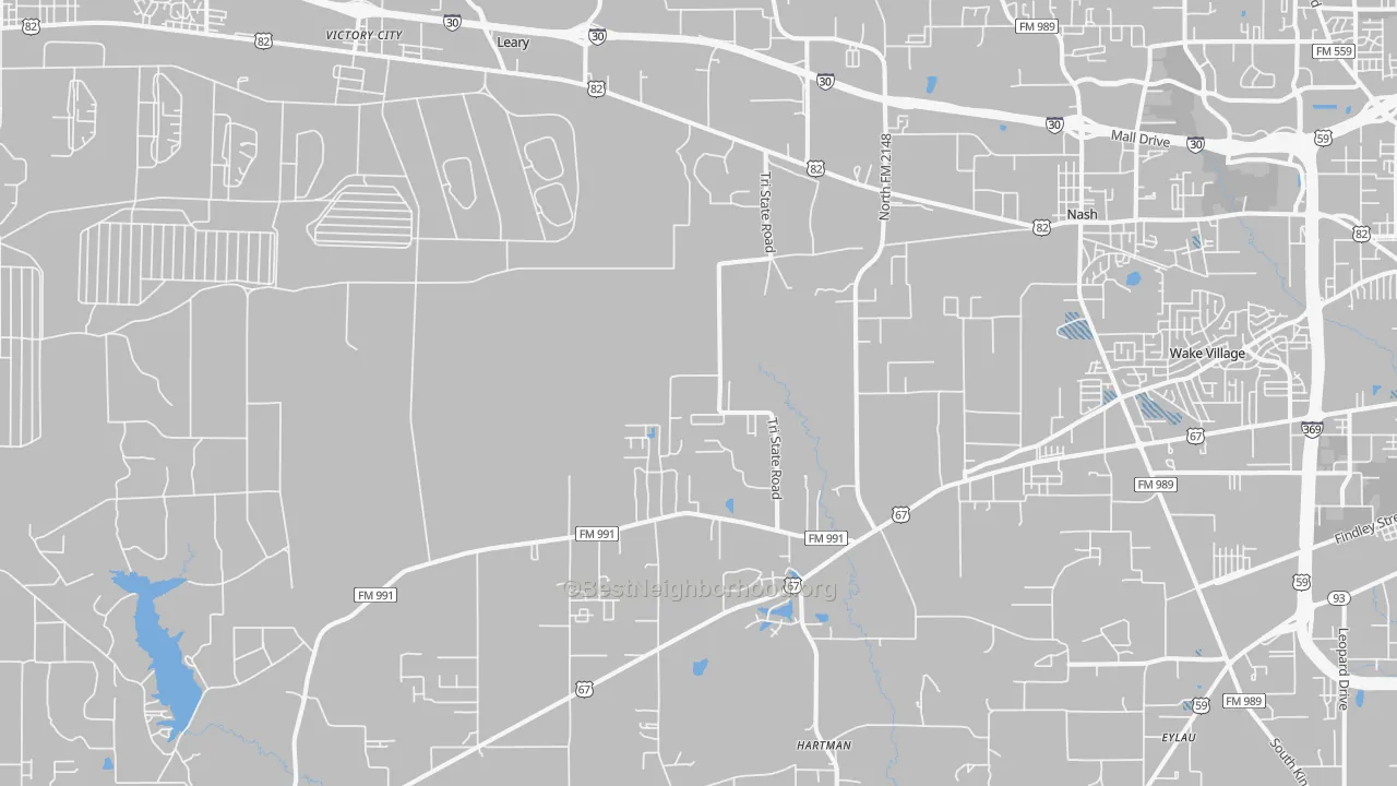 Transit Grade map of Leary, TX