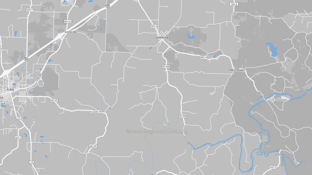Transit Grade map of Leasburg, MO