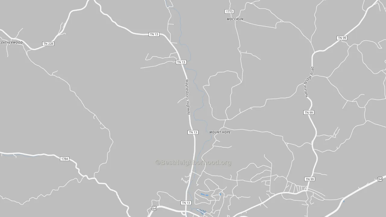 Transit Grade map of Leatherwood, TN