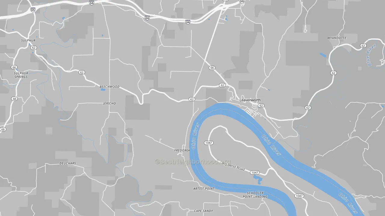 Transit Grade map of Leavenworth, IN
