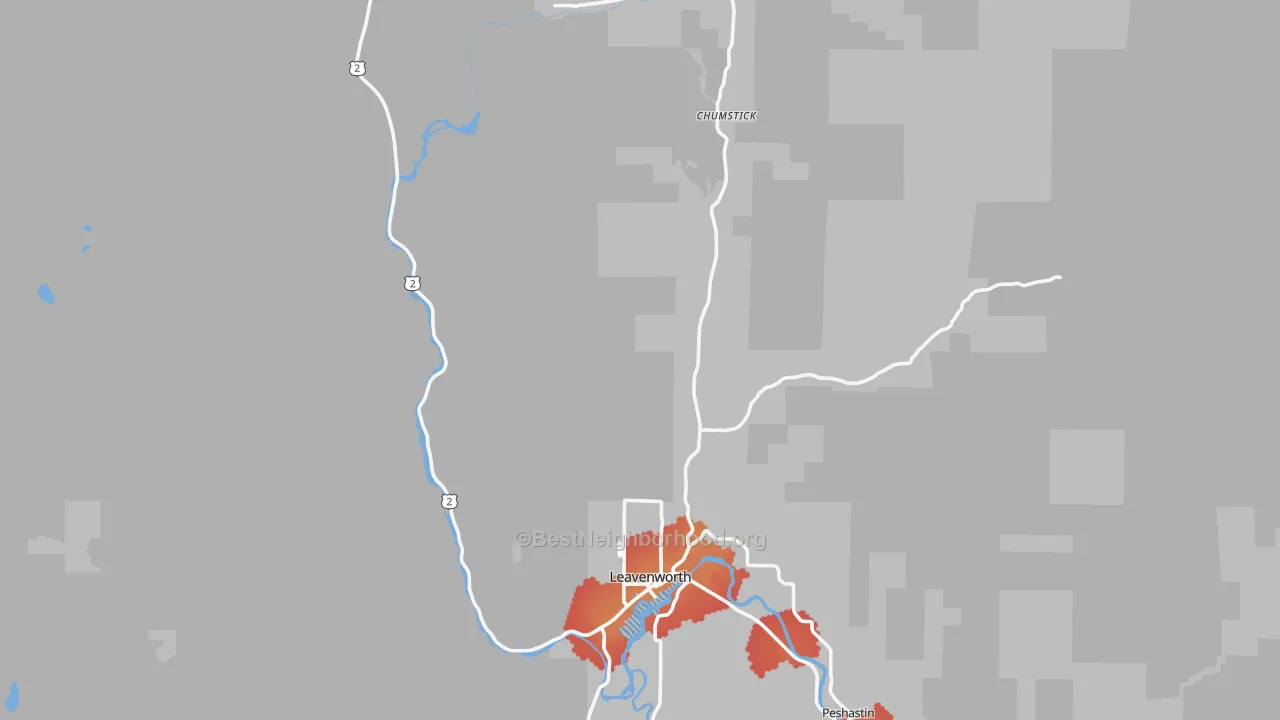 Transit Grade map of Leavenworth, WA