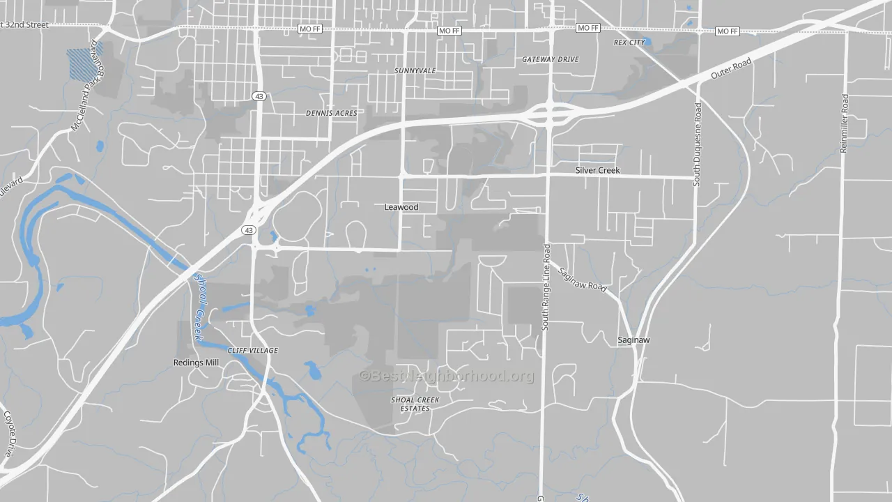 Transit Grade map of Leawood, MO