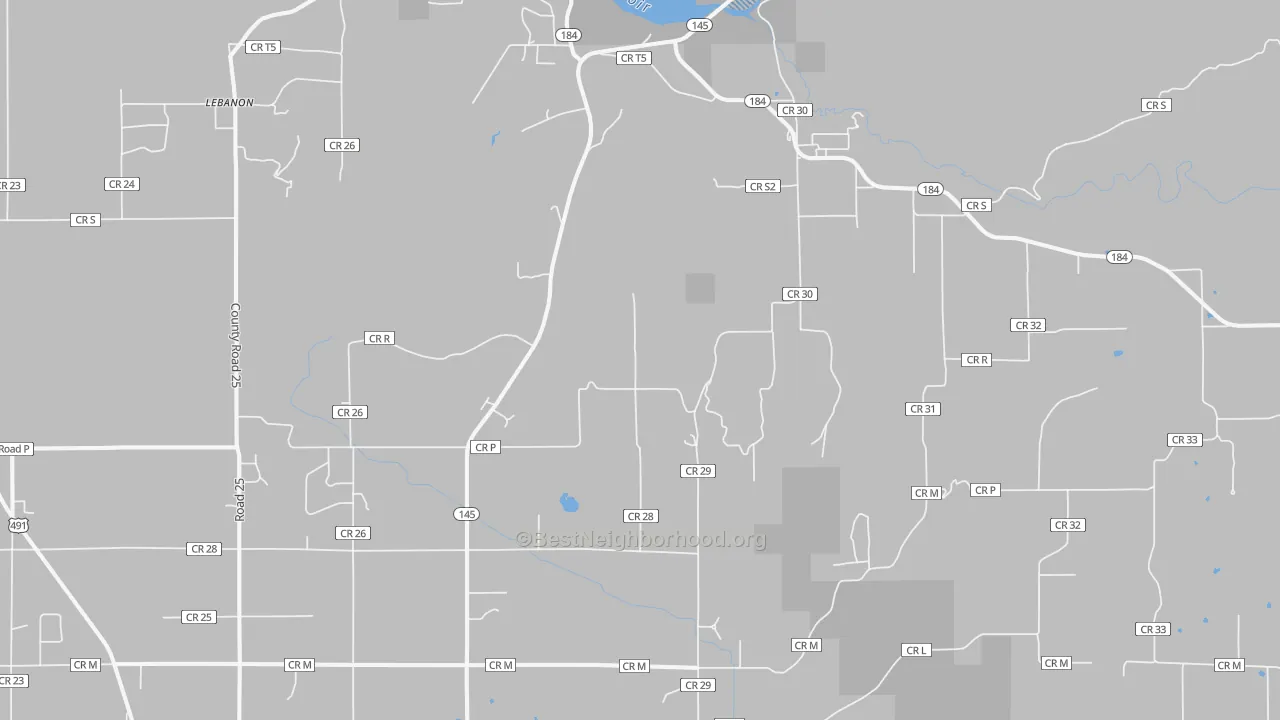Transit Grade map of Lebanon, CO