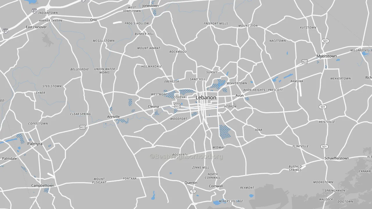 Transit Grade map of Lebanon County, PA
