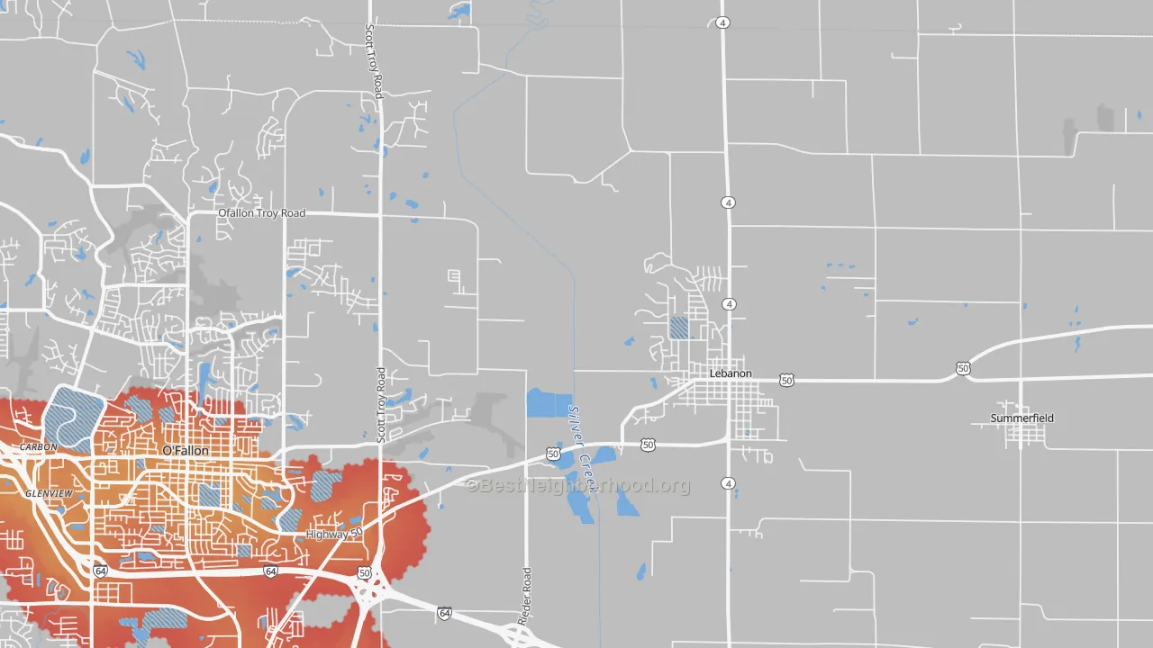 Transit Grade map of Lebanon, IL
