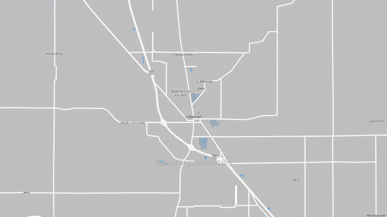 Transit Grade map of Lebanon, IN