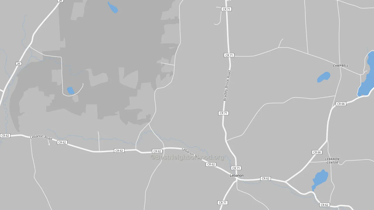 Transit Grade map of Lebanon, NY
