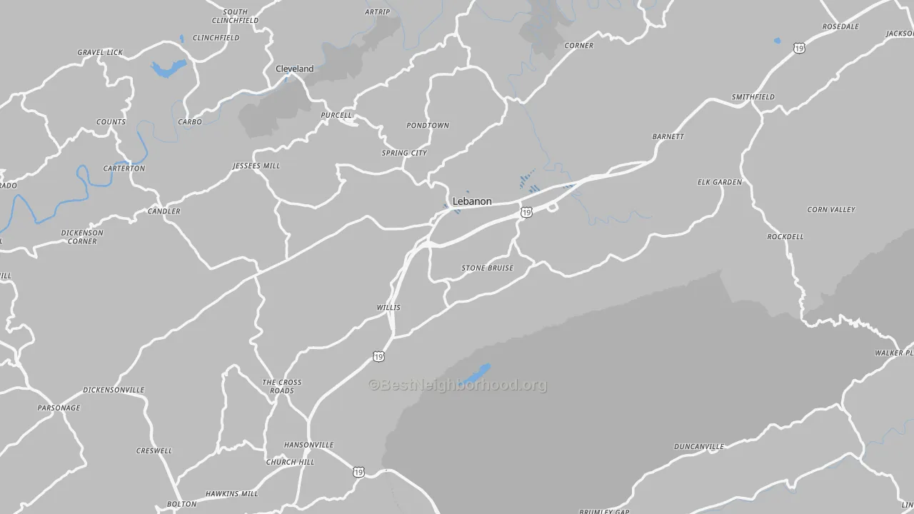 Transit Grade map of Lebanon, VA