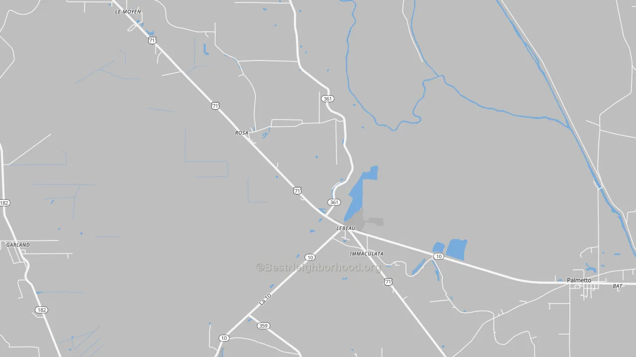 Transit Grade map of Lebeau, LA