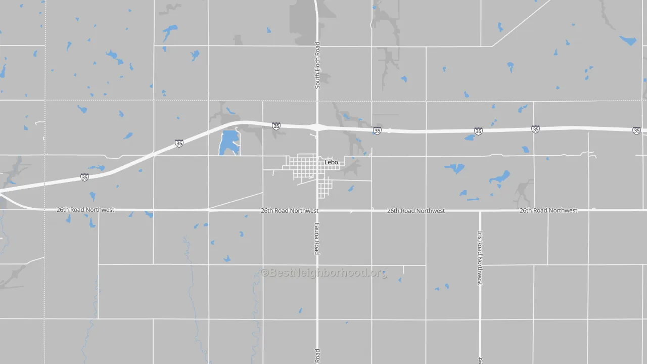 Transit Grade map of Lebo, KS