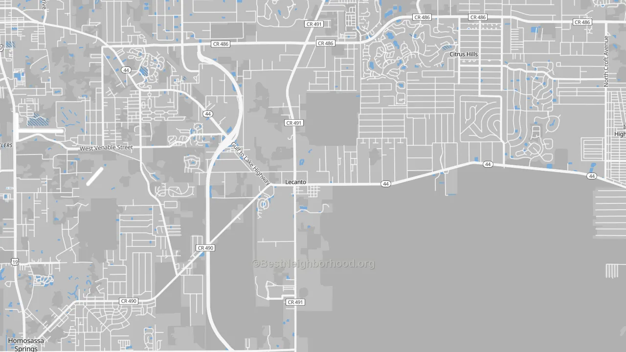 Transit Grade map of Lecanto, FL