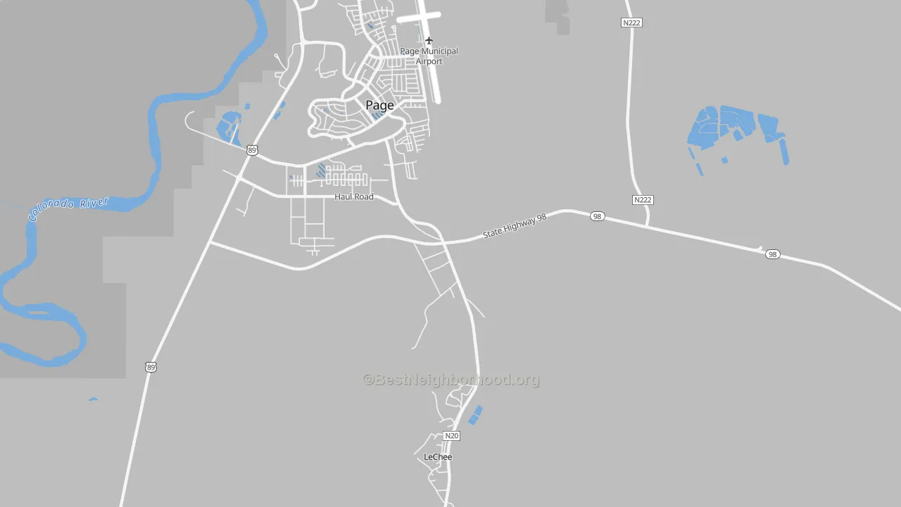 Transit Grade map of Lechee, AZ