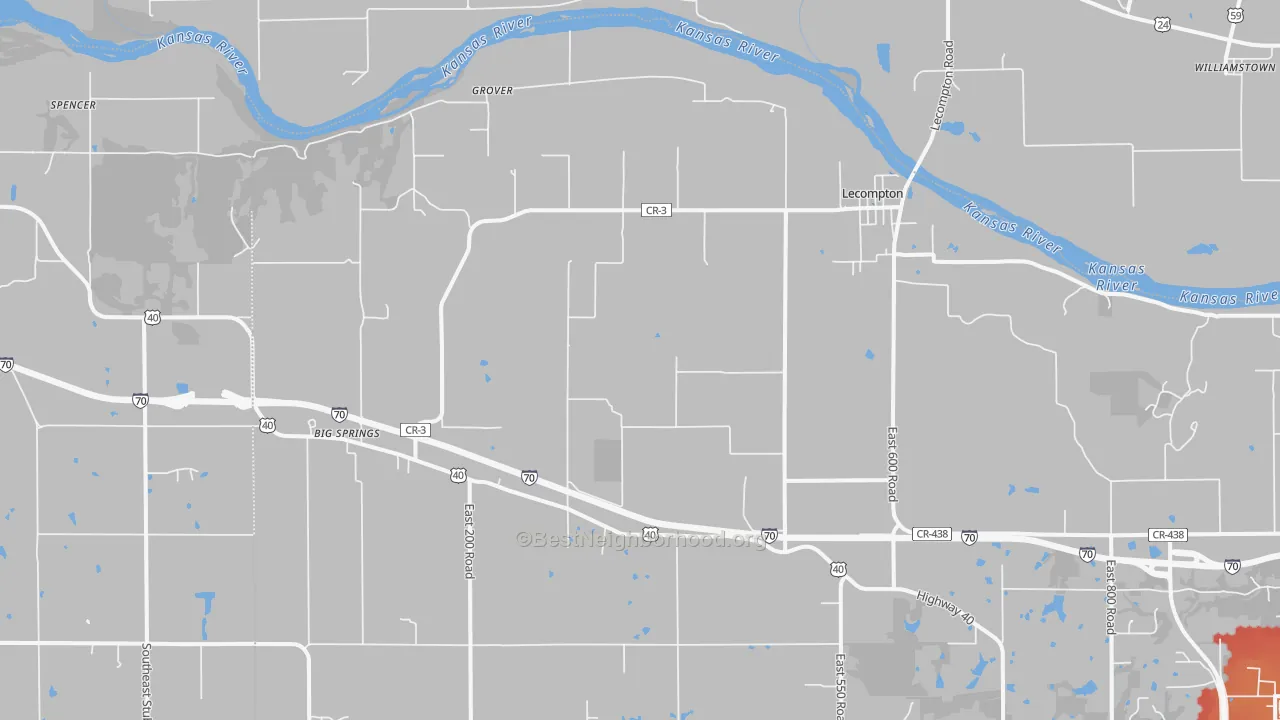 Transit Grade map of Lecompton, KS