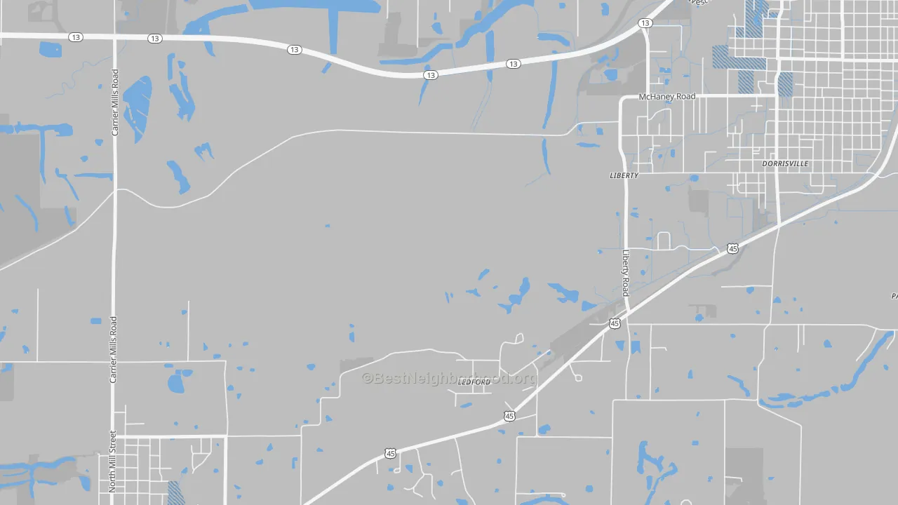 Transit Grade map of Ledford, IL